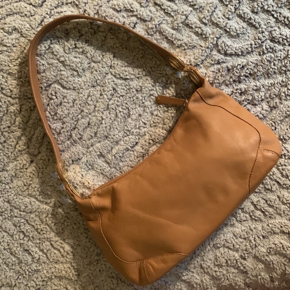 Tignanello Leather Shoulder Bag — Gold Accents